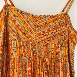WORLD MARKET Orange Cotton Maxi Dress